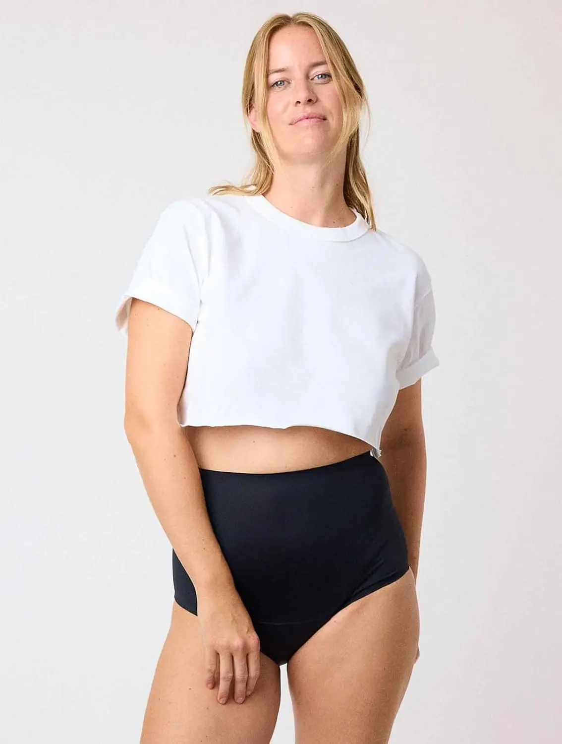 High-waisted period underwear designed for heavy flow, offering leakproof protection, odor control, and reusability for women and teen girls.