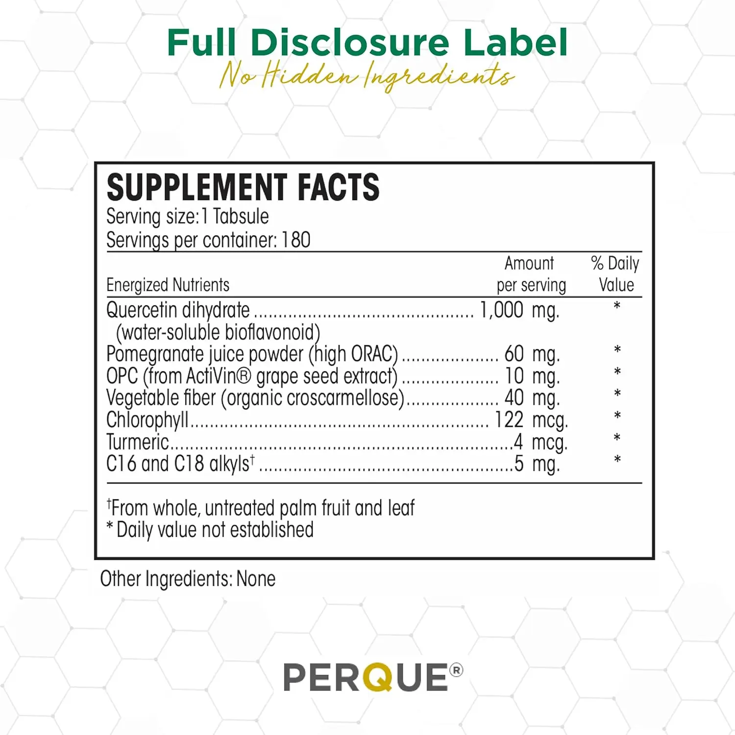 Bottle of PERQUE Repair Guard antioxidant formula tablets, 180 count.