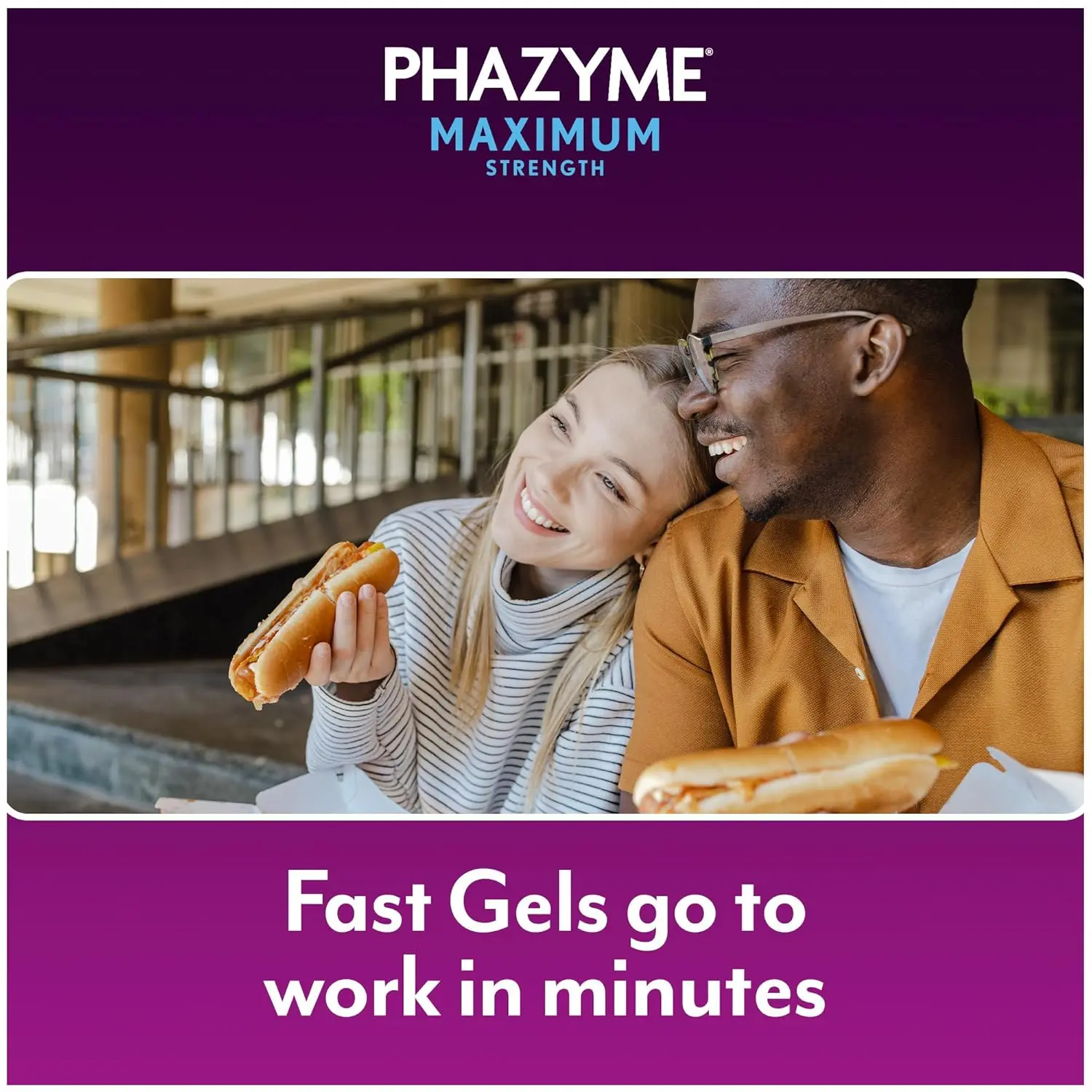 Phazyme Maximum Strength fast gels provide gas and bloating relief with simethicone in a 12 count package.