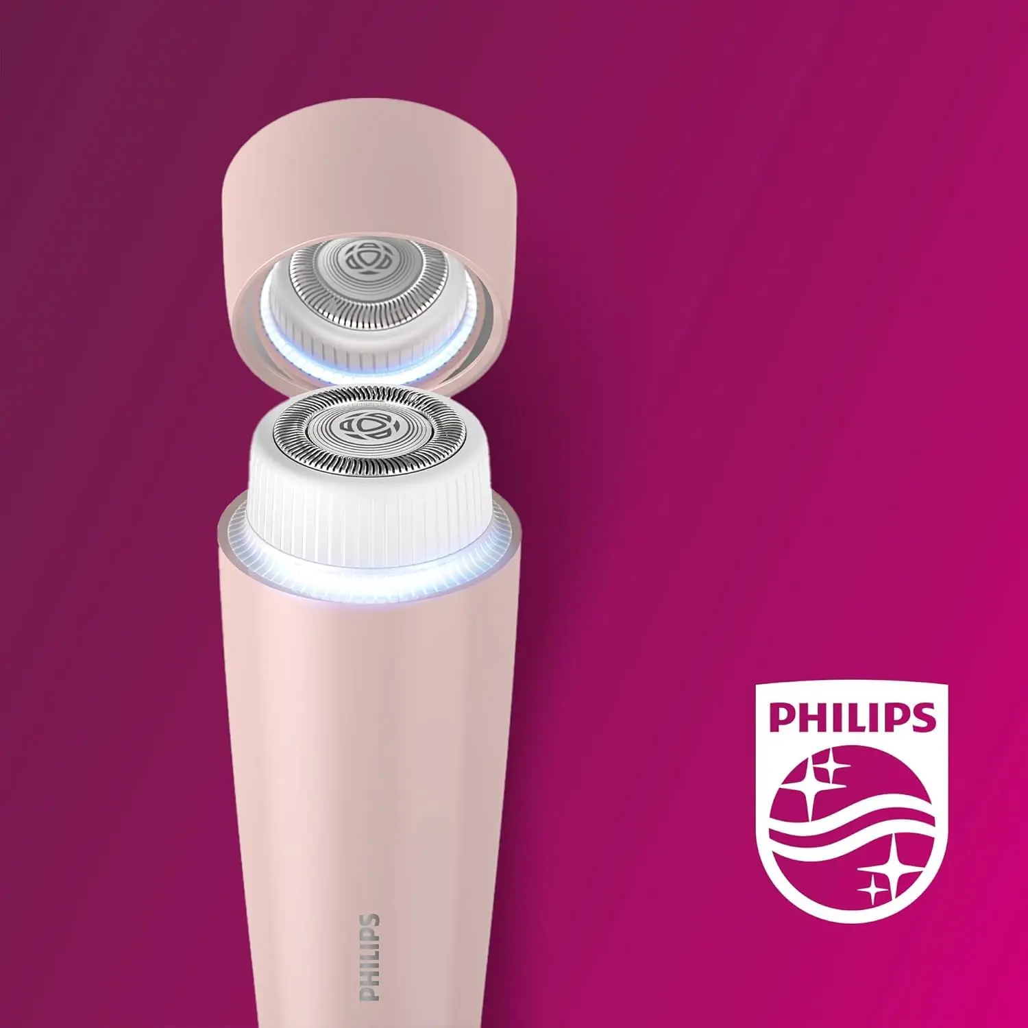 The Philips 5000 Series facial hair remover provides beautifully smooth, painless hair removal with its built-in LED light and mirror, all in a compact, portable design.