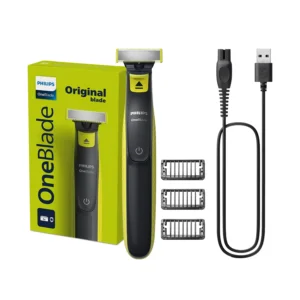 The Philips OneBlade Face trims, edges, and shaves with its original blade and 5-in-1 adjustable comb.