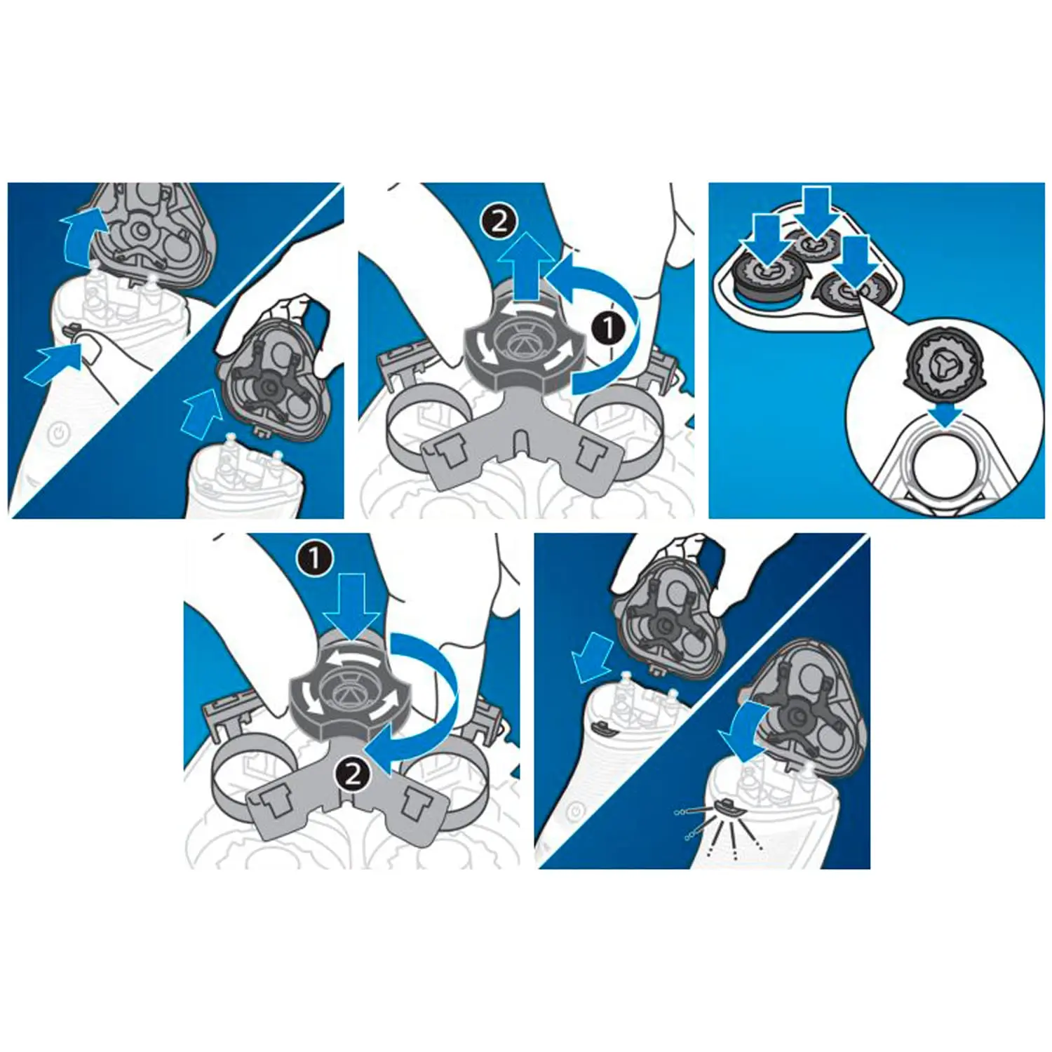 Replacement Philips Series 3000 shaver heads with ComfortCut blades for a close and comfortable shave, recommended every 2 years.