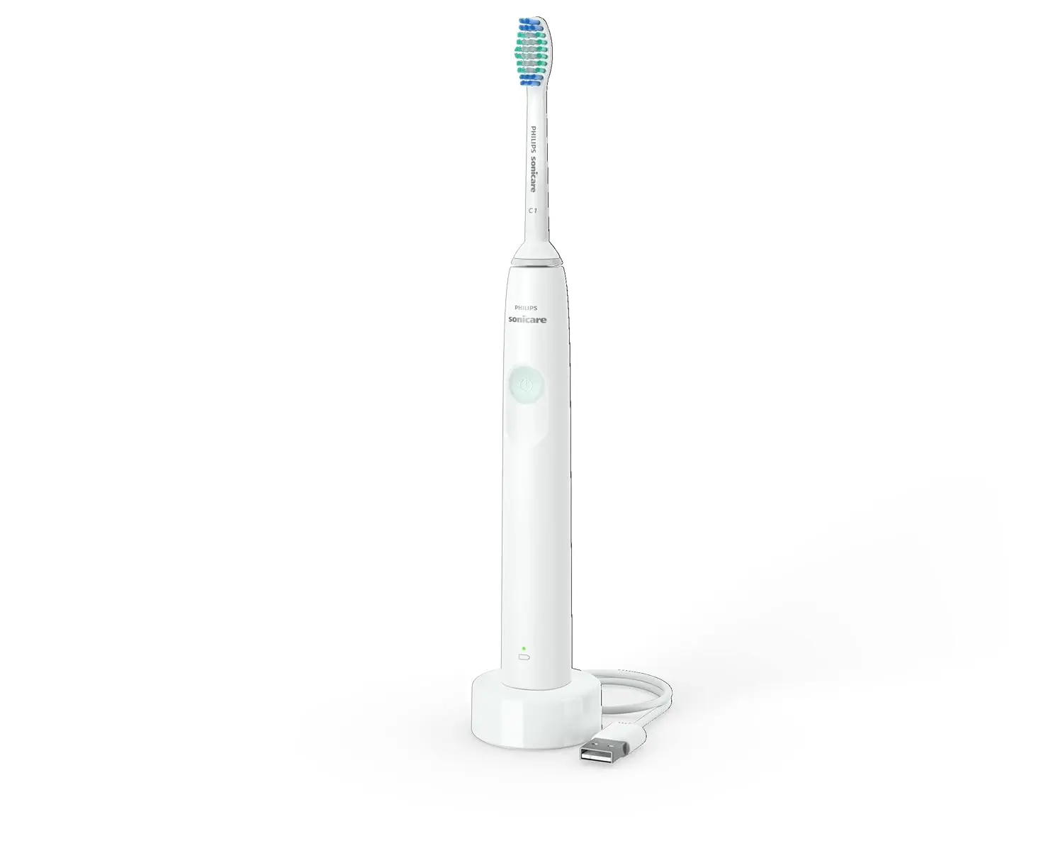 Philips Sonicare rechargeable electric toothbrush in white provides superior plaque removal for a gentle and effective clean that protects your gums.