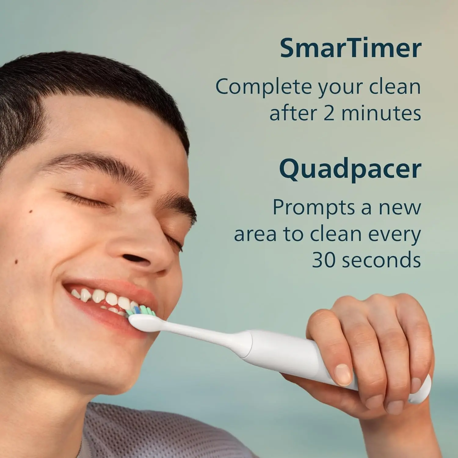 The sleek black Philips Sonicare 4100 electric toothbrush provides advanced plaque removal and gentle gum care with a pressure sensor and long-lasting battery.