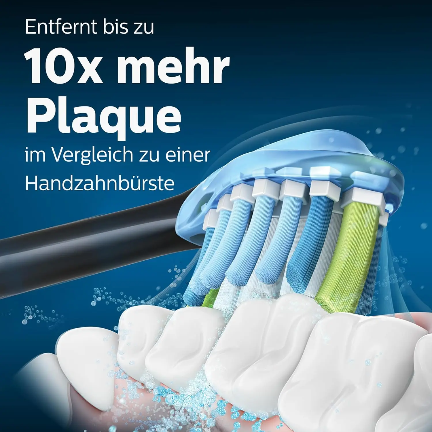 A four-pack of genuine Philips Sonicare standard brush heads compatible with all Sonicare handles, featuring adaptive cleaning technology for superior plaque removal.