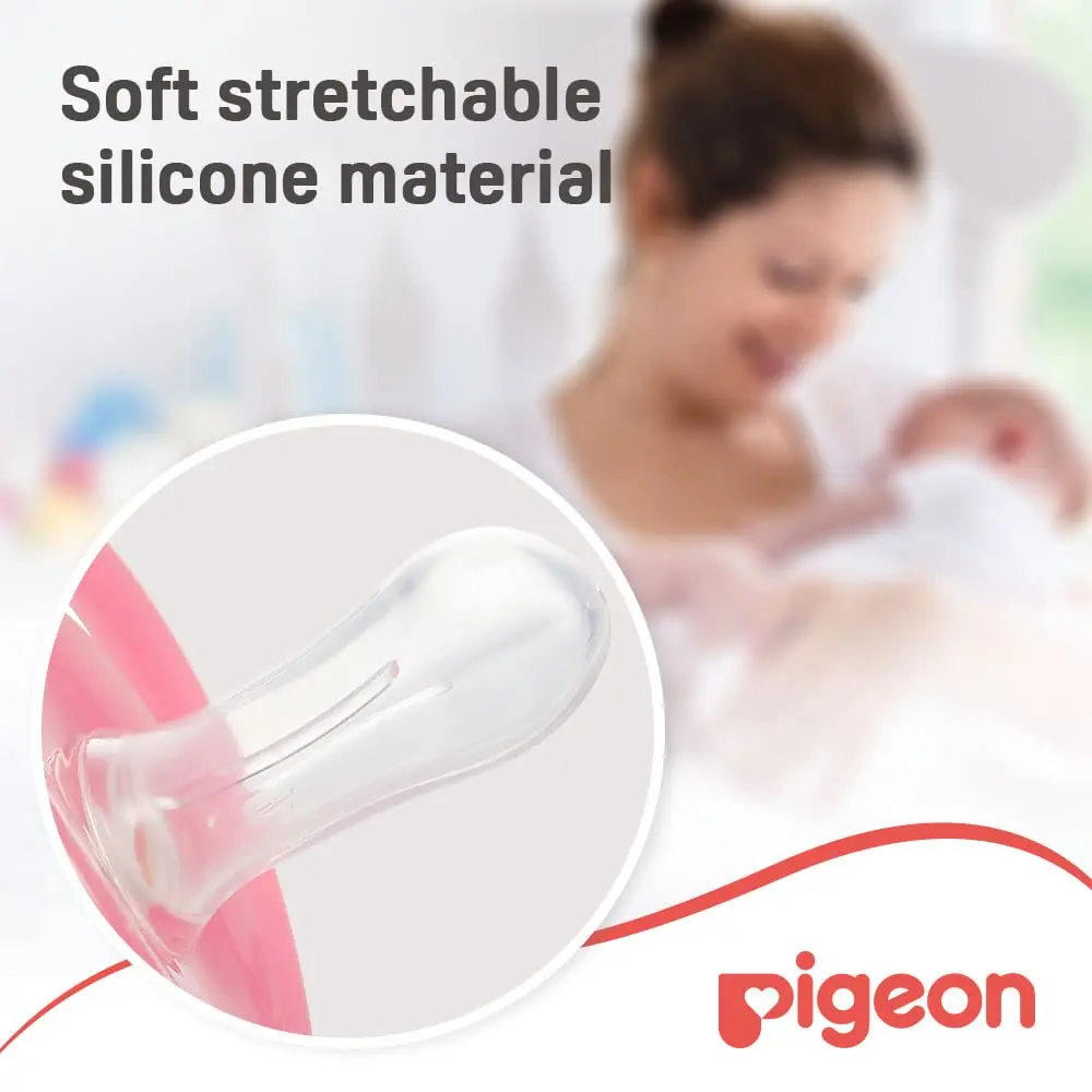 Pigeon Minilight pacifier for girls, featuring an ultra lightweight design, soft silicone nipple and BPA-free construction for baby's comfort and safety.