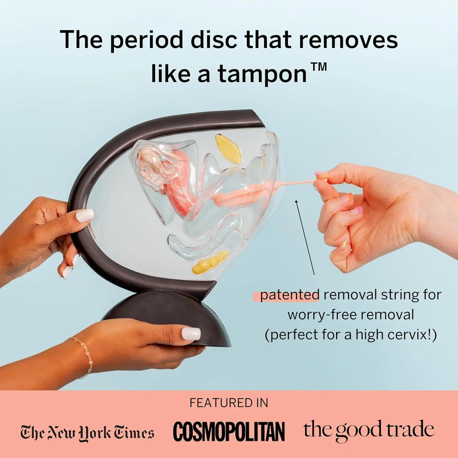 This Pixie menstrual disc kit contains a small and large medical-grade silicone disc, lube, wash, sterilizing cup and wipes for comfortable and safe period protection up to 12 hours.