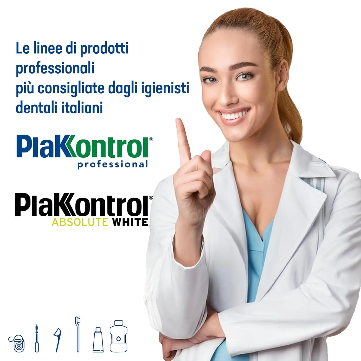 Close-up of a 100 ml bottle of PLAKKONTROL Dent ionosens, a product designed to relieve sensitive teeth.