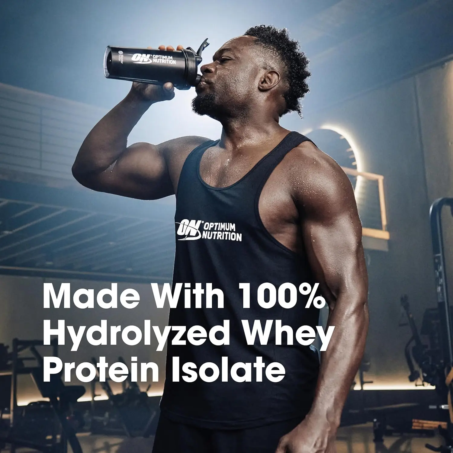 Optimum Nutrition Platinum Hydrowhey protein powder in Turbo Chocolate flavor, a 100% hydrolyzed whey protein isolate for muscle support and recovery.