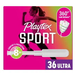 Playtex Sport ultra absorbency tampons provide 360-degree sport level protection with a FlexFit design for comfortable, leak-free protection during athletic activities.