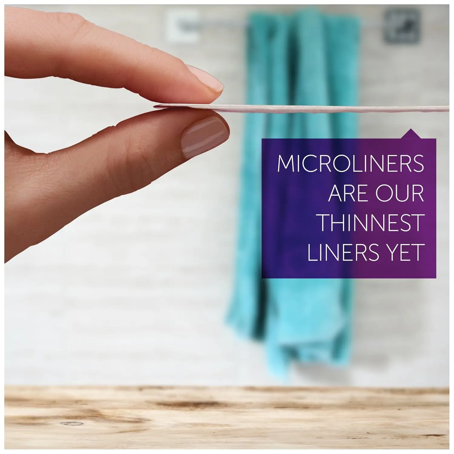 Package of Poise Microliners in long length with the lightest absorbency for light bladder leakage protection.