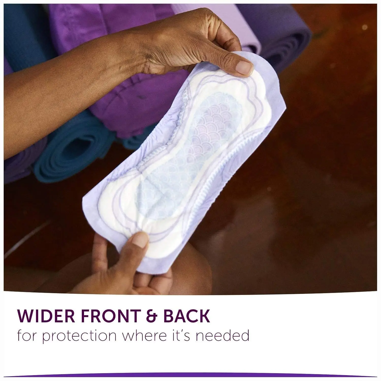 A package of Poise ultra thin incontinence pads with light absorbency, designed for dryness, comfort, odor control, and superior bladder leakage protection for women.