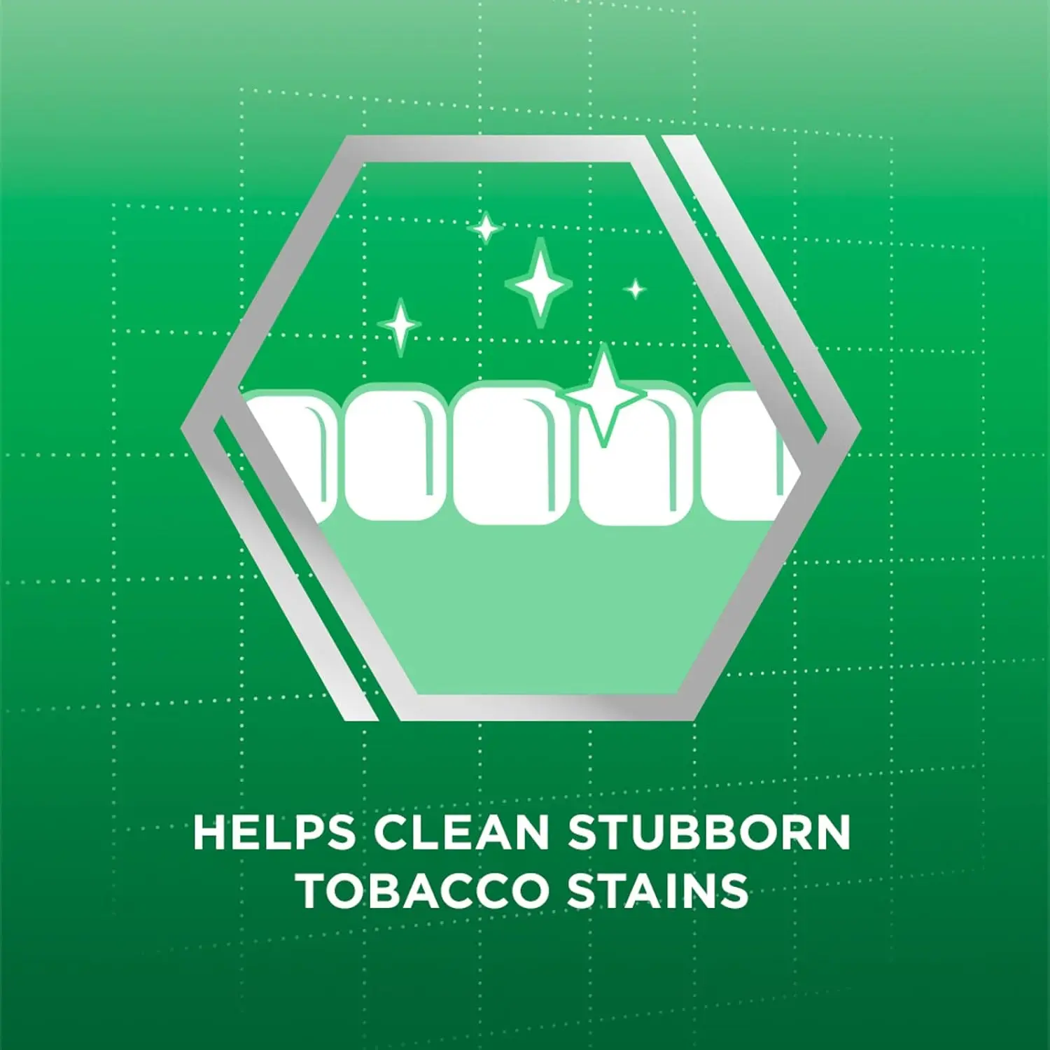 Polident Smokers Denture Cleanser tablets, with triple mint freshness, kill odor-causing bacteria and clean tough tobacco stains, shown in an 84-count box.