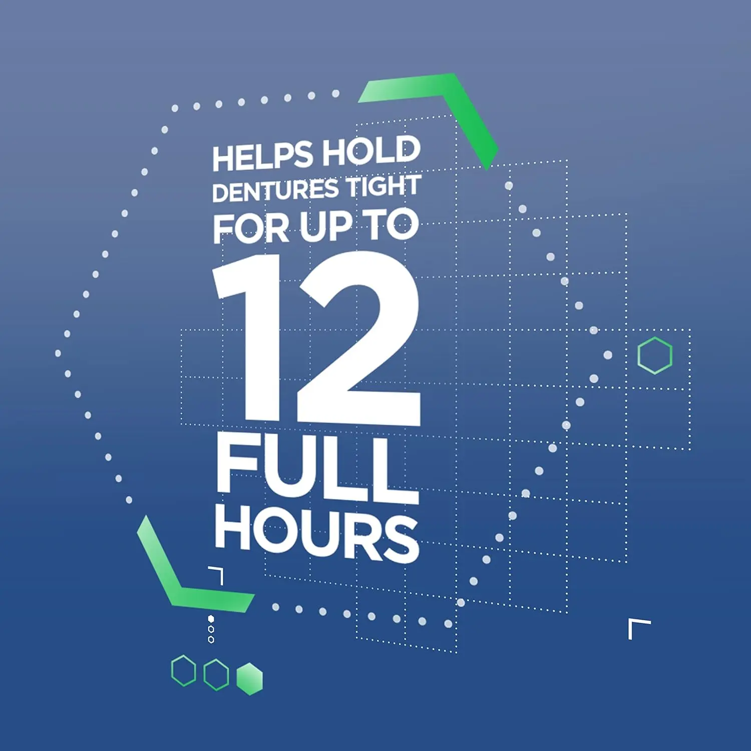 This image shows a six-pack of Poligrip Super Extra Strength Denture Adhesive Powder, a zinc-free formula that provides all-day hold and prevents food trapping for dentures and partials.