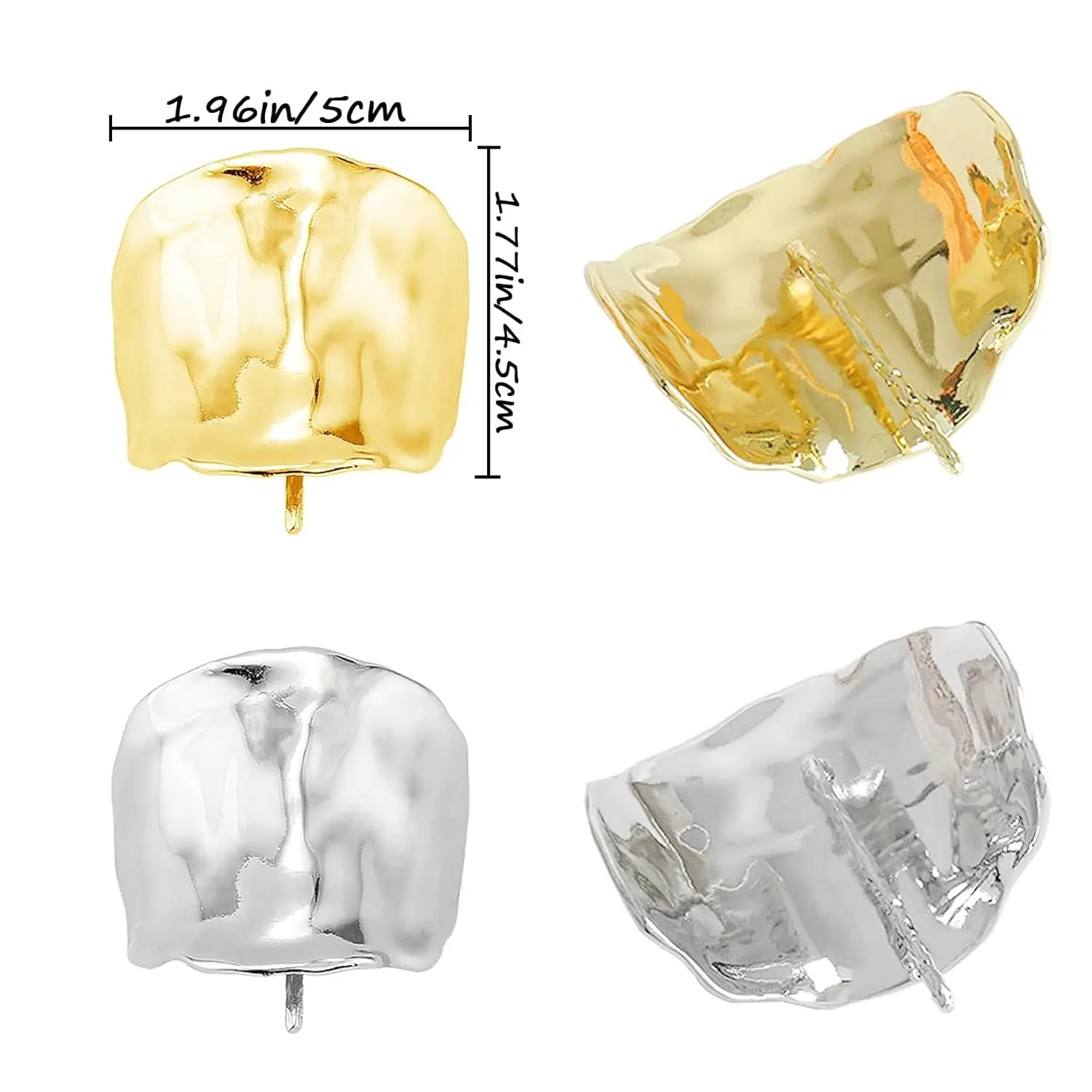 Two French-style metal ponytail holder hair clips in gold and silver, perfect for creating elegant and simple hairstyles for women and girls.