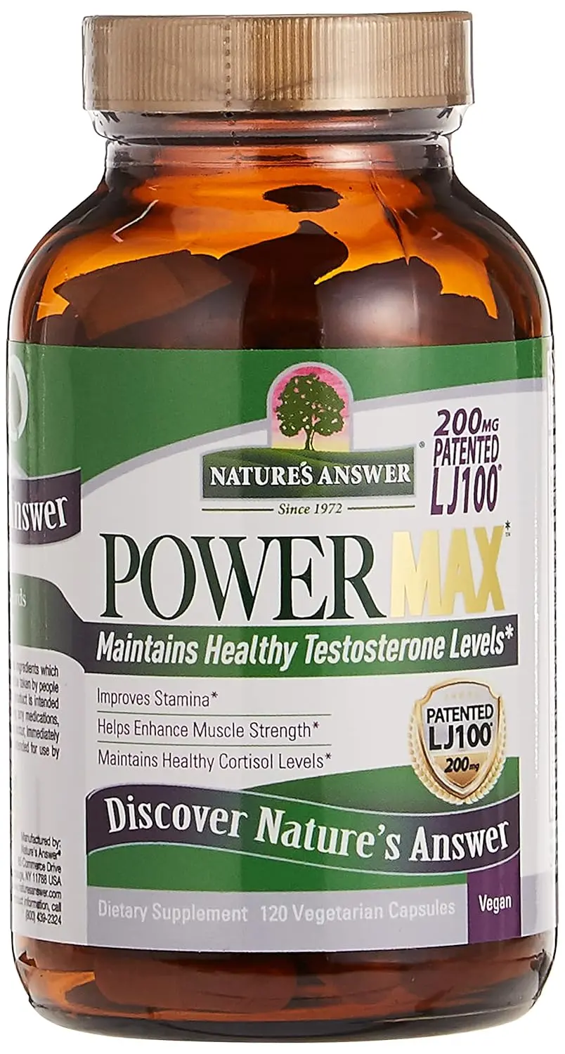Nature's Answer Power Max capsules help maintain healthy testosterone levels, improve stamina, and enhance muscle strength.