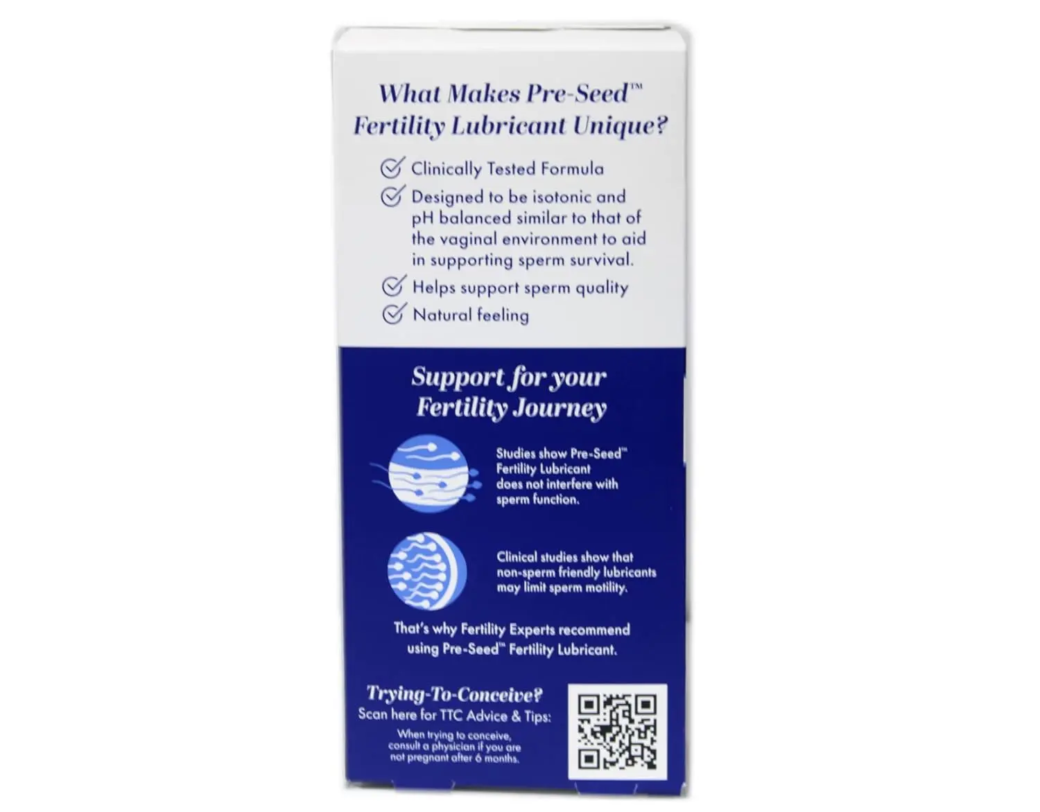 A tube of PRE-SEED fertility-friendly body lubricant by INGfertility is displayed with nine reusable applicators, designed for couples trying to conceive.