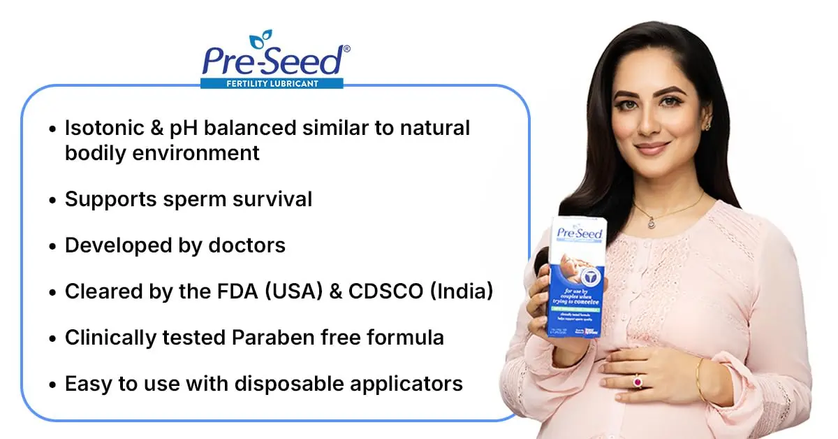 Two boxes of Pre-Seed fertility-friendly lubricant with nine applicators each for comfortable and effective use.
