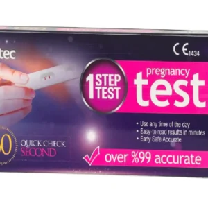 A cassette style pregnancy test kit providing quick and accurate results with 99% accuracy.