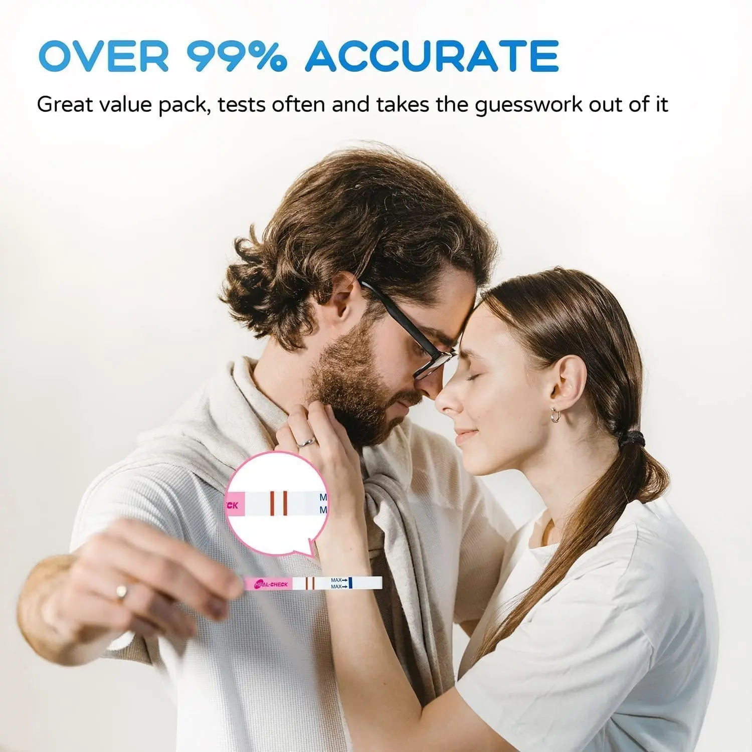 This bulk pack of pregnancy test strips offers accurate and reliable results in the comfort of your home, providing early detection with over 99% accuracy and included urine cups.