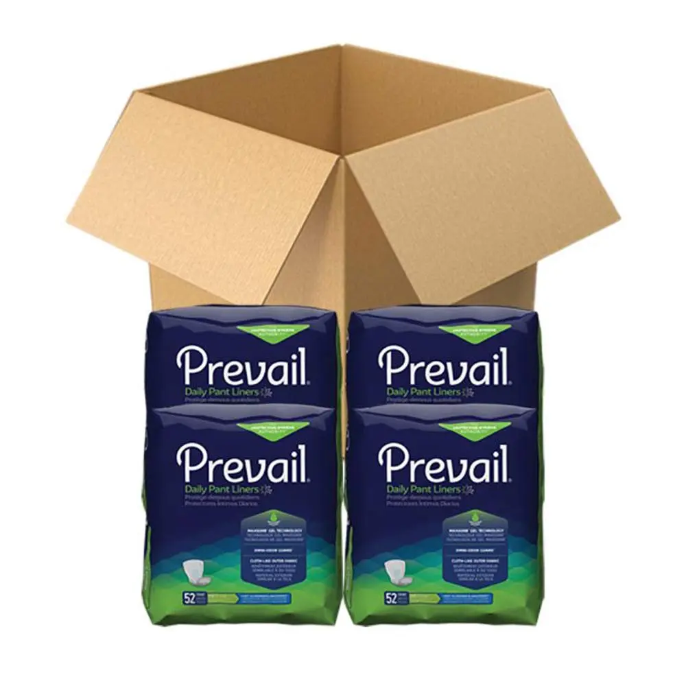 First Quality Prevail pant liners provide discreet and comfortable protection with 52 liners per package.
