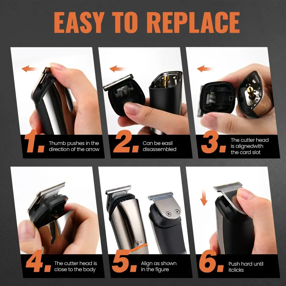 A cordless PRITECH hair clipper and beard trimmer kit for men, featuring multiple grooming attachments and USB charging.