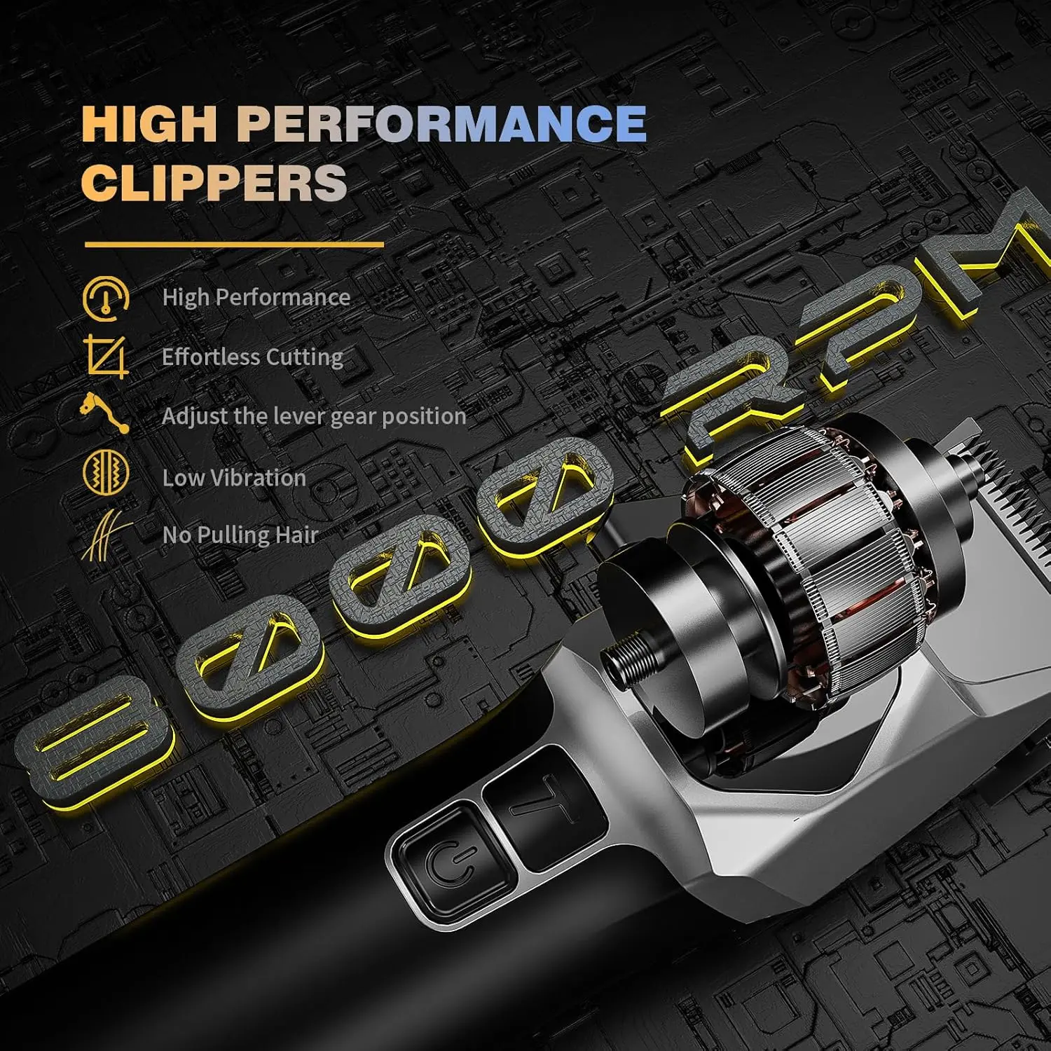 Professional cordless hair clipper and trimmer set with premium guards, adjustable head and sharp steel blades, designed for barbers and home use.