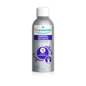 Puressentiel Rest & Relax Bath & Shower oil with 12 essential oils to promote relaxation and prepare for sleep, free of soap, mineral oil and parabens.