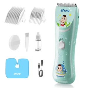 ENSSU quiet baby hair clippers offer a safe and comfortable haircutting experience with low noise, R-shaped blade, and waterproof design, perfect for infants and children.