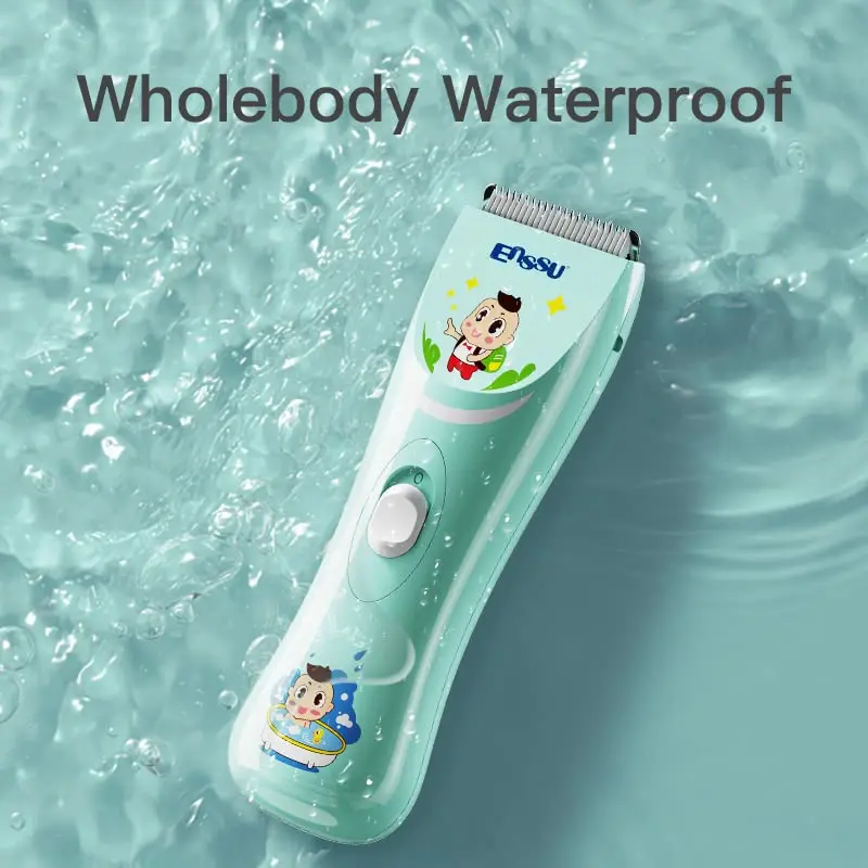 ENSSU quiet baby hair clippers offer a safe and comfortable haircutting experience with low noise, R-shaped blade, and waterproof design, perfect for infants and children.