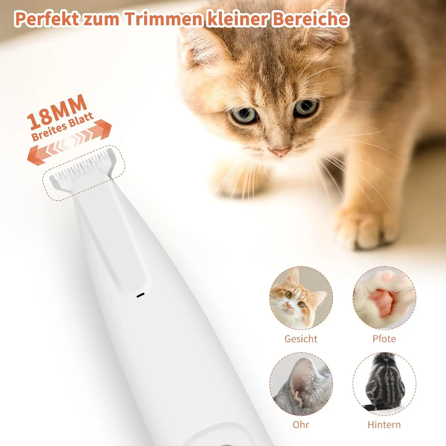 This quiet and rechargeable PawTrim Pro pet trimmer features an LED light for better visibility and a waterproof design for easy cleaning.