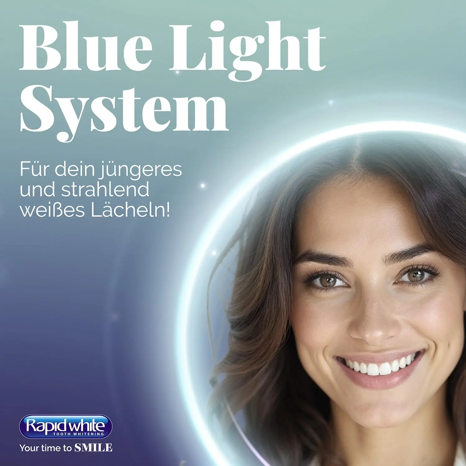 Get up to 5 shades whiter teeth in two weeks with the Rapid White Blue Light Teeth Whitening System, featuring light-activated gel technology for convenient home use.