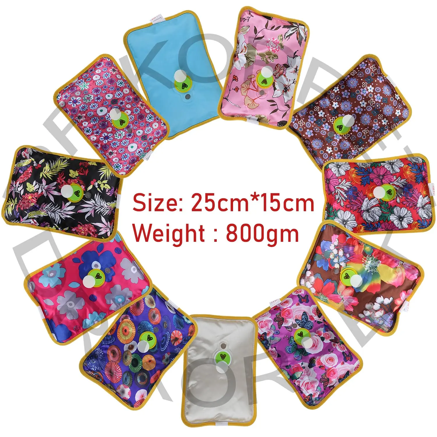 A rechargeable electric heating pad, also known as a hot water bag, provides soothing warmth and pain relief, featuring an auto-cut function and random color/design.