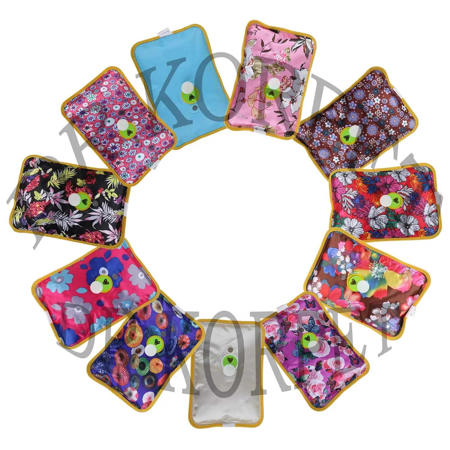 A rechargeable electric heating pad, also known as a hot water bag, provides soothing warmth and pain relief, featuring an auto-cut function and random color/design.