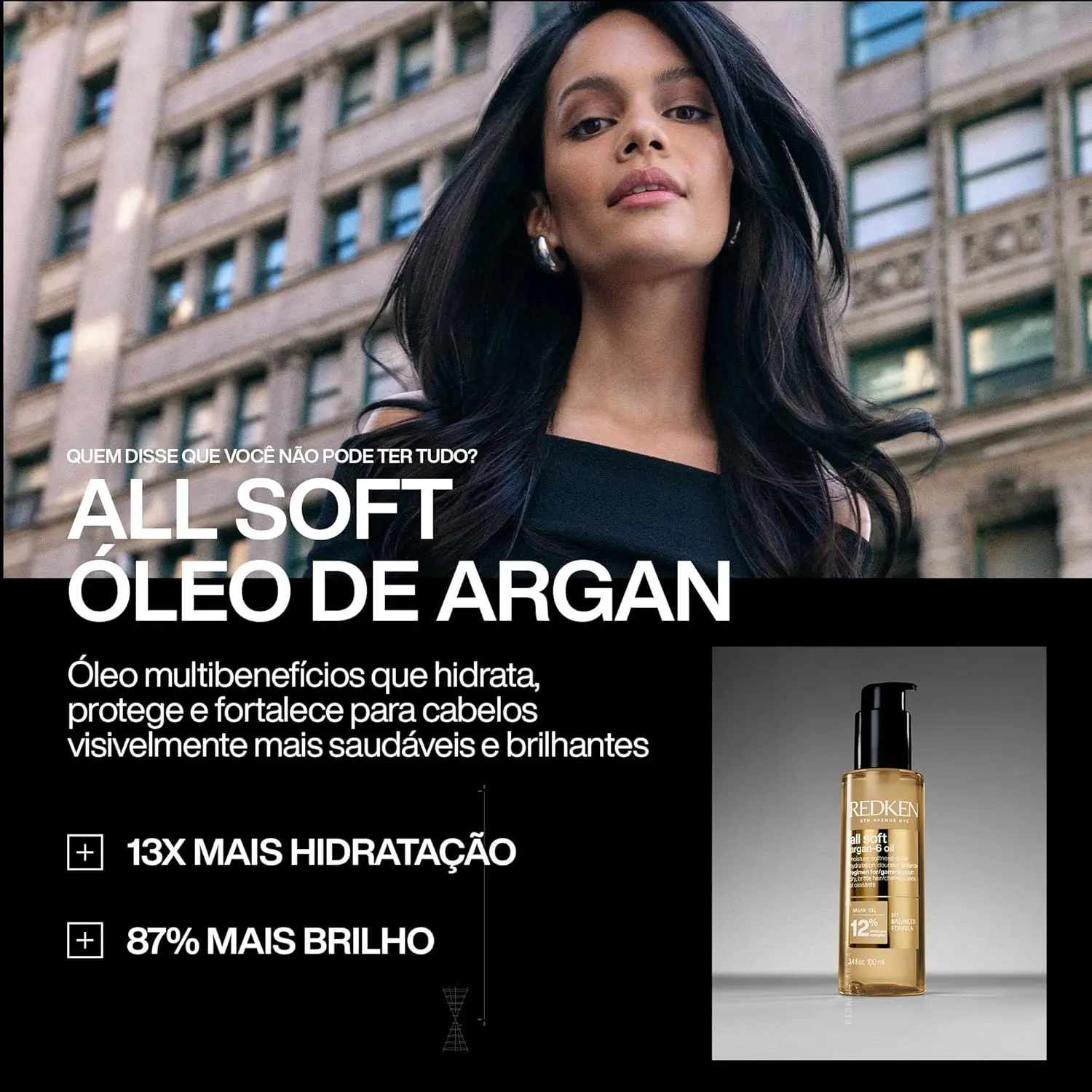 Redken All Soft Argan-6 Oil deeply conditions dry, damaged hair, adding softness and shine thanks to its argan oil-infused formula.