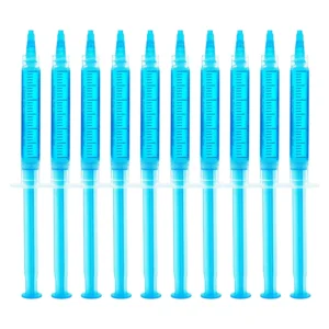 Syringes of EZGO remineralization gel designed to strengthen enamel, reduce teeth sensitivity and repair gums after teeth whitening treatments.