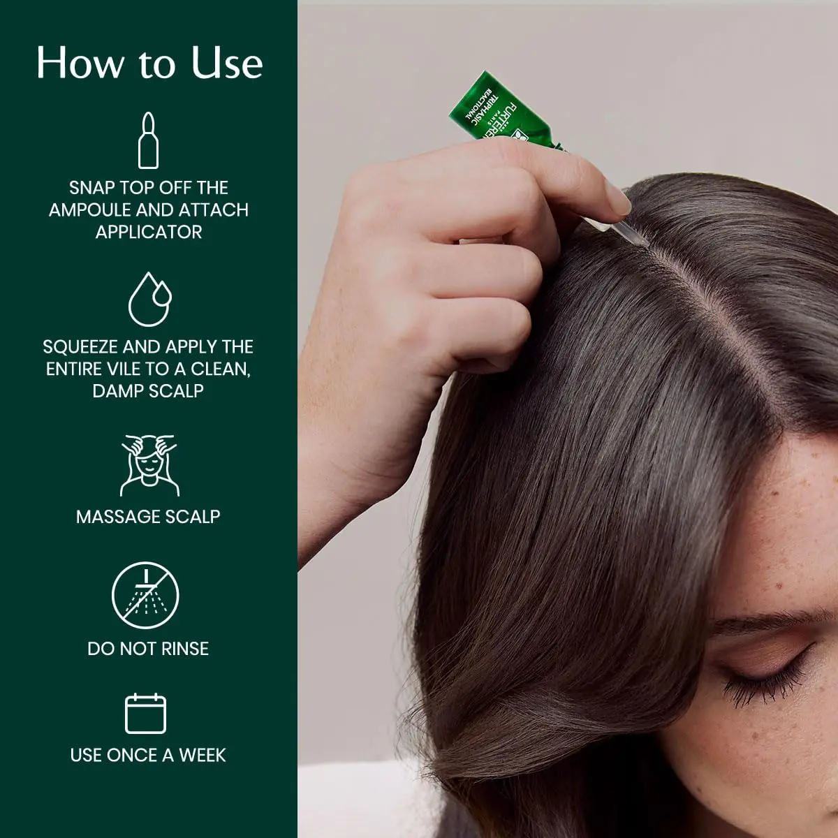 Rene Furterer Triphasic Reactional Anti Hair Loss Treatment for sudden hair loss, containing 12 vials.