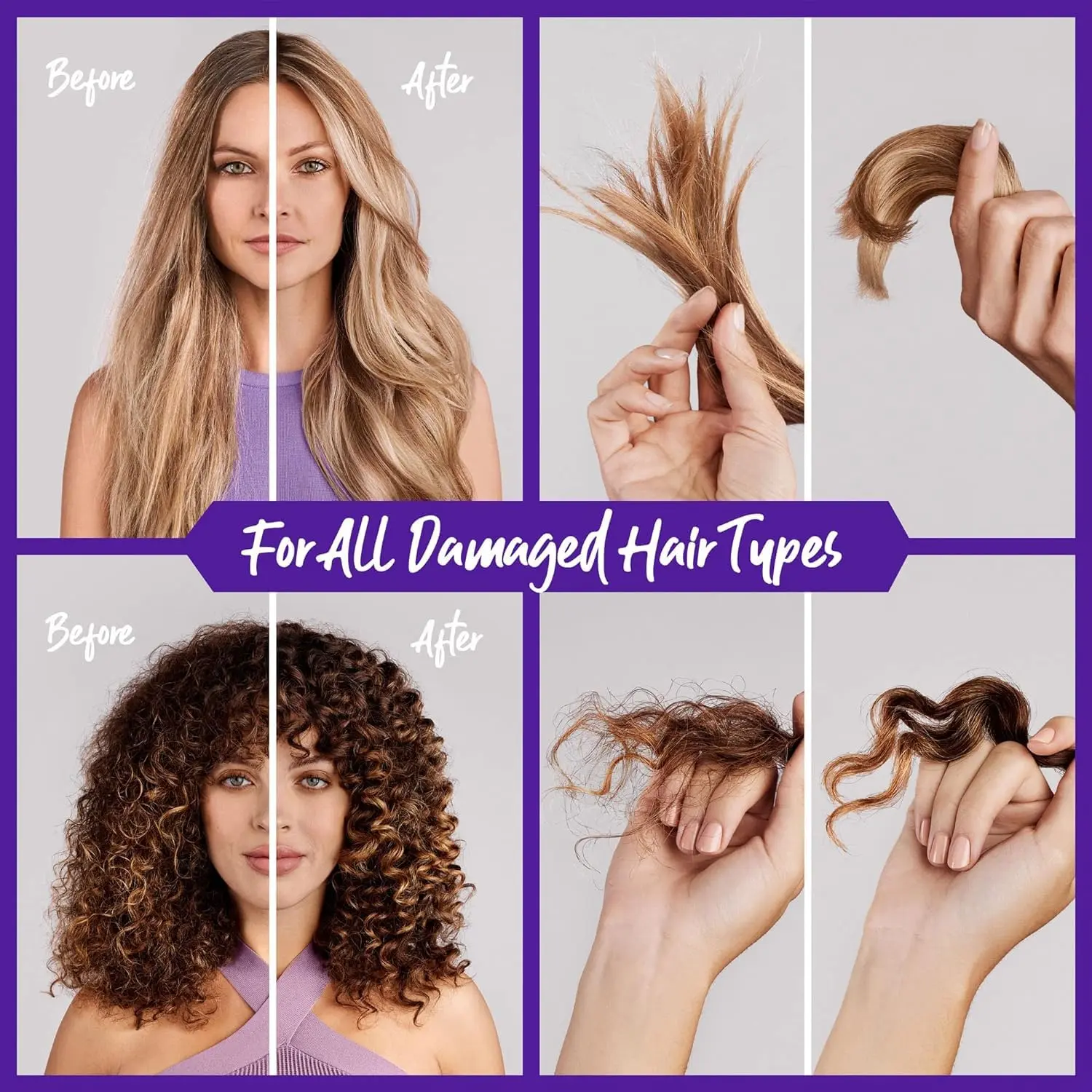 Marc Anthony Repair Bond hair mask strengthens damaged hair, reduces frizz and breakage while maintaining bonds.