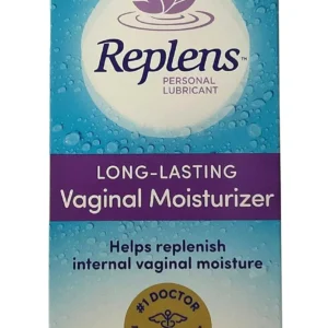 Replens long-lasting feminine moisturizer with pre-filled applicators for pain relief and vaginal dryness.