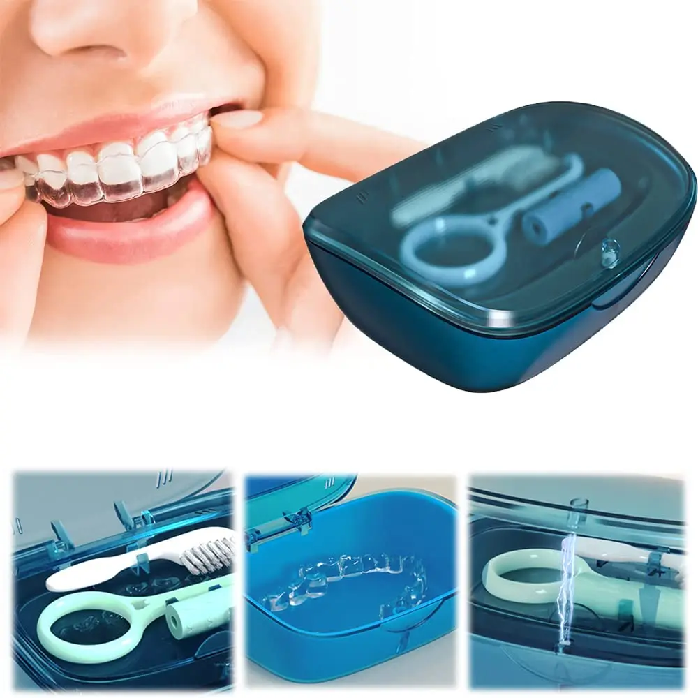 This durable retainer box is perfect for travel and home storage, keeping your mouth guard, dentures, or aligners clean and safe from dirt.