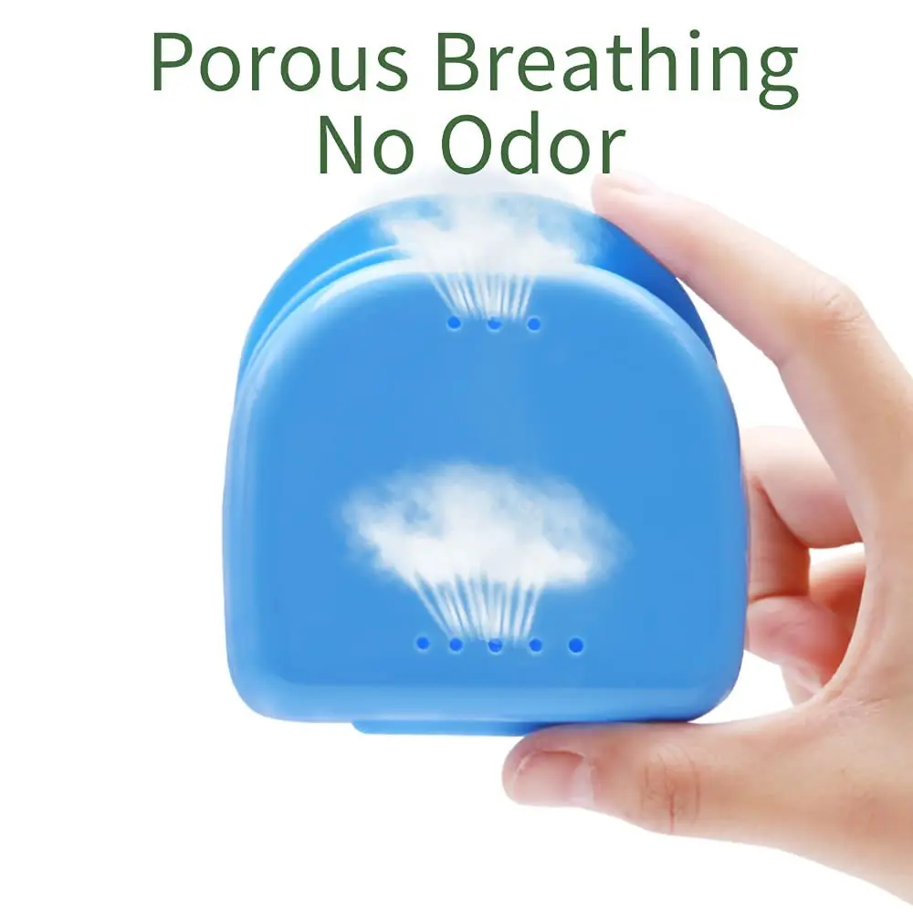 This 3-pack of retainer cases in pink, light blue, and white are light, portable and durable for storing mouthguards, dentures, and orthodontic appliances with a secure locking closure and vent holes for drying and cleaning.