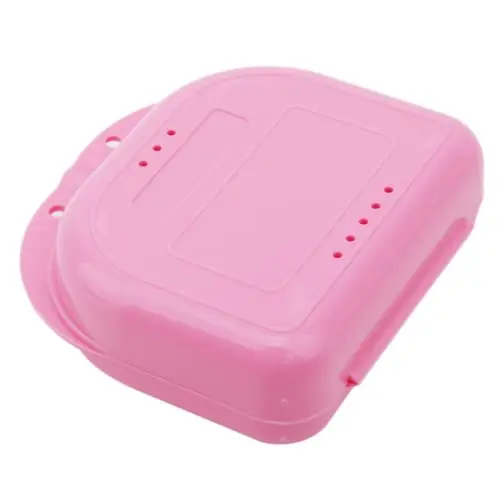 This 3-pack of retainer cases in pink, light blue, and white are light, portable and durable for storing mouthguards, dentures, and orthodontic appliances with a secure locking closure and vent holes for drying and cleaning.