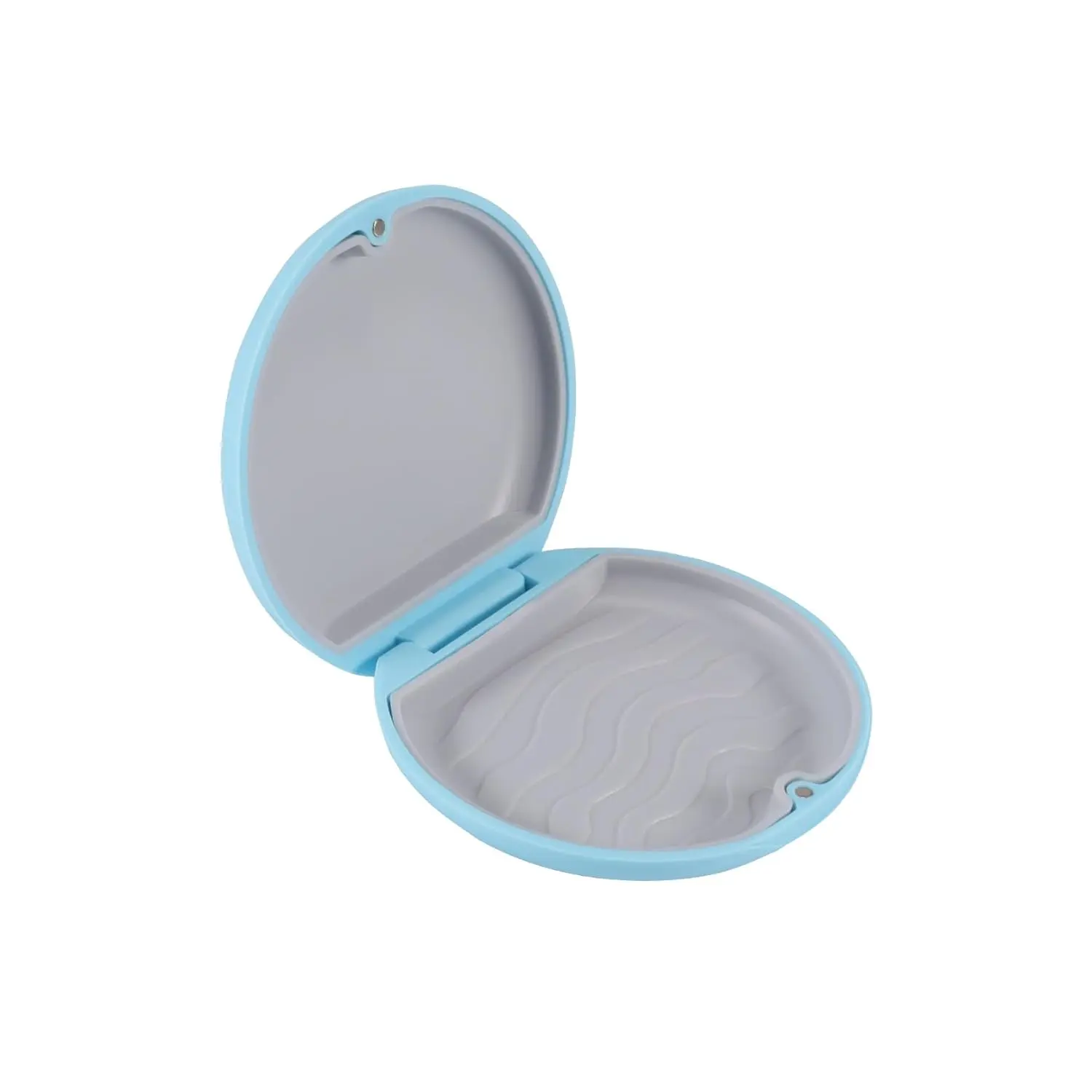 This cute pink retainer case securely holds your mouthguard or aligner, featuring a magnetic closure and waterproof design perfect for travel.