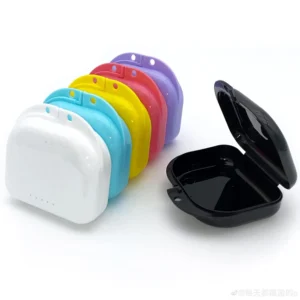 This 6-pack of rainbow-colored retainer cases with vent holes provides a clean, dry, and hygienic storage solution for mouthguards and dentures.