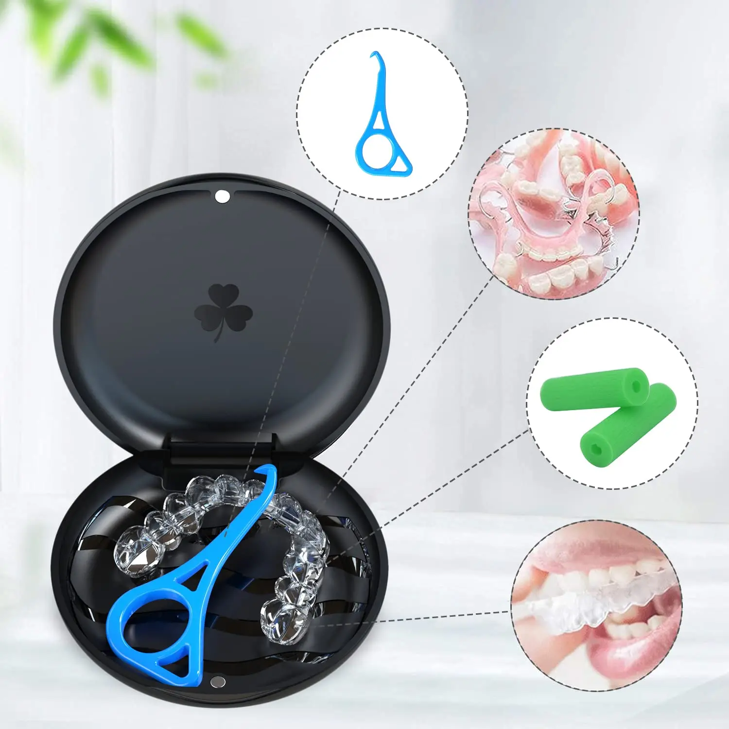 This image shows a 2-pack of black ARGOMAX retainer cases, designed for storing and protecting orthodontic aligners, mouth guards, and other dental appliances while traveling or at home, featuring a secure magnetic closure and durable BPA-free plastic construction for easy cleaning and maintenance.