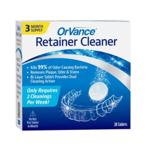 OrVance retainer cleaner tablets provide a three month supply of cleaning power, effectively removing odors, stains, and plaque from Invisalign, mouth guards, and other removable dental appliances with only two uses per week.