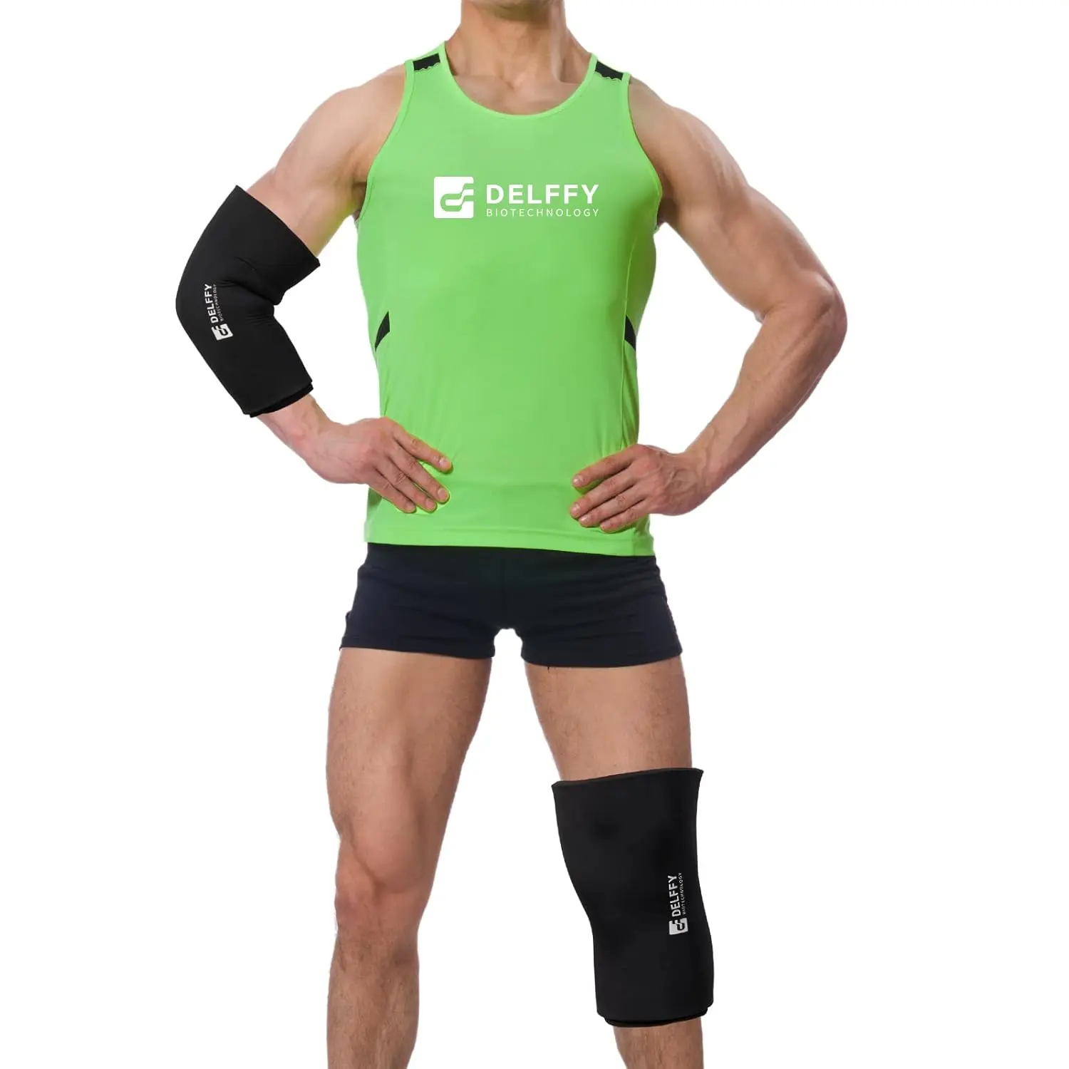 This reusable ice pack sleeve provides 360-degree coverage for arm or leg relief and sport support using hot or cold compression.