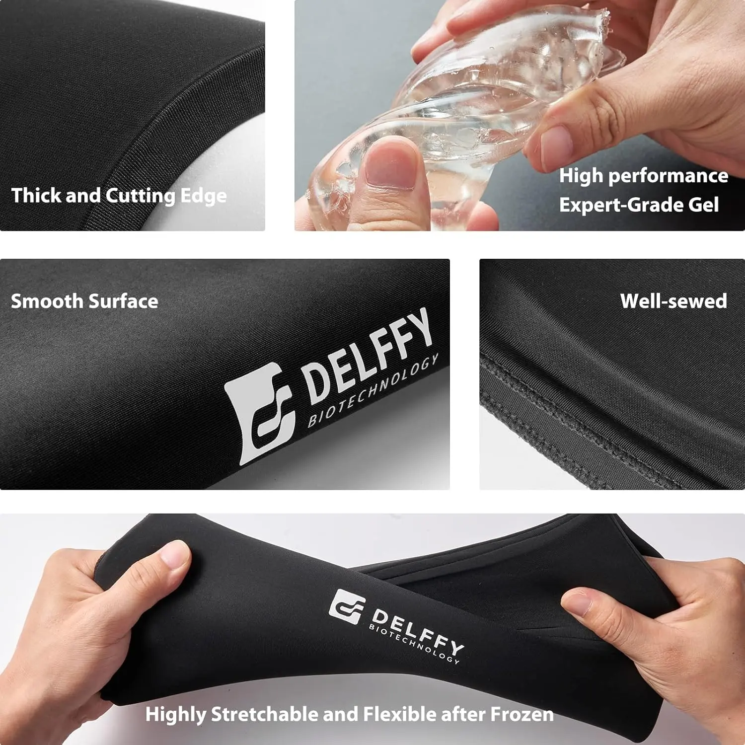 This reusable ice pack sleeve provides 360-degree coverage for arm or leg relief and sport support using hot or cold compression.