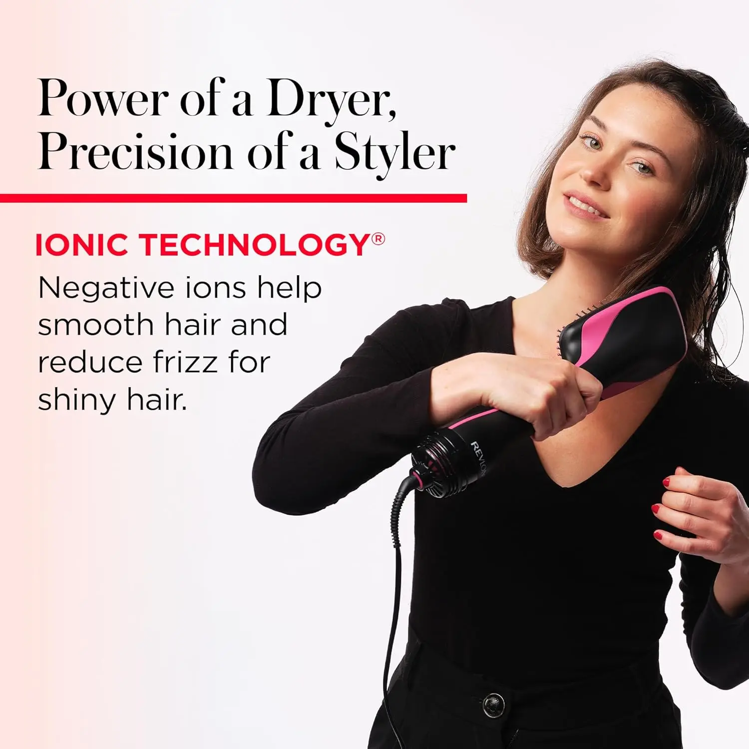 The REVLON One Step Hair Dryer and Styler detangles, dries, and smooths hair for fast, salon-quality results with less frizz.