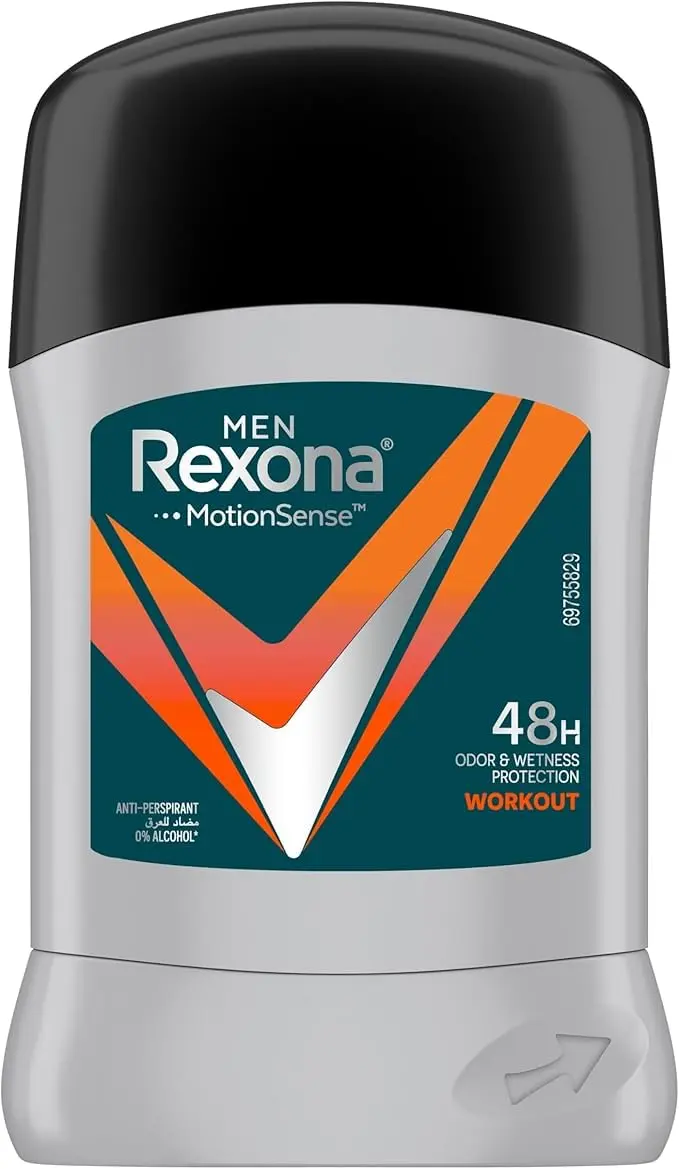 Rexona Men HI-Impact Workout Antiperspirant Deodorant provides 48-hour sweat and odor protection with Motionsense technology, going on instantly dry.